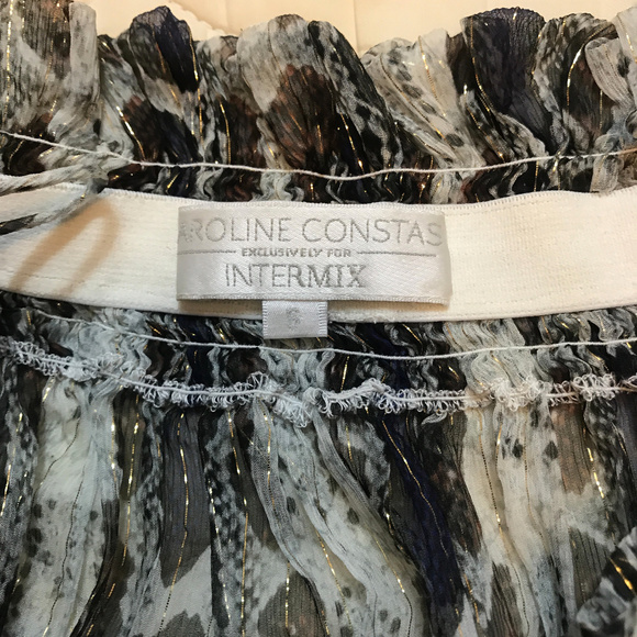 Off Shoulder Top Snakeskin Chiffon Blouse SILK - Picture 7 of 8